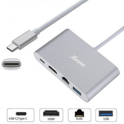 XWave adapter 3.1 type c to HD video port + RJ45+ USB 3.0 port + Type C power delivery port ( Adapter USB 3.1 Tip C M - HDMI+USB 3.0+Tip C+ - Img 2