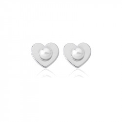 Ženske majorica pearl heart bele biserne srebrna mindjuše 5 mm ( 16393.01.2 000.010.1 ) - Img 2