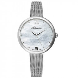 Ženski adriatica milano beli srebrni modni ručni sat sa srebrnim pancir kaišem ( a3632.518fq ) - Img 1