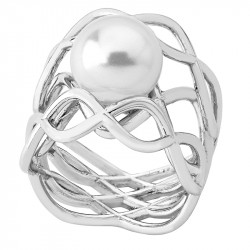 Ženski majorica classic sets beli biserni srebrni prsten 11 mm 55 mm ( 14381.01.2.915 010.1 ) - Img 1