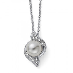 Ženski oliver weber bun crystal perl lančić sa belim swarovski perla priveskom ( 12025 ) - Img 2