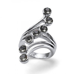 Ženski oliver weber swing black diamond prsten sa swarovski crnim kristalom 55 mm ( 41135m ) - Img 1