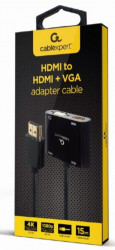 A-HDMIM-HDMIFVGAF-01 Gembird HDMI male to HDMI female + VGA female + audio adapter cable, black - Img 2