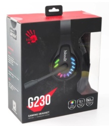 A4Tech A4-G230 Bloody gejmerske slusalice sa mikrofonom, 7.1 SURROUND, 50mm/16ohm, NEON, USB BLACK