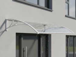 Alberg Nadstrešnica 150x80 cm leksan 5 mm providna sa belim nosačem ( AGC-150080-TRWH )