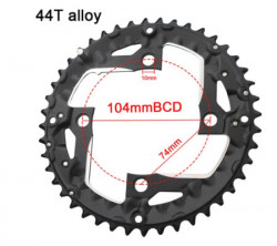 Alu zupčanik 44 zuba za 9 brzina,bez odstojnika ( BIKELAB-022/J12-7 ) - Img 3