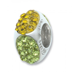 Amore baci cubic Žuti srebrni privezak sa swarovski kristalom za narukvicu ( 29005 ) - Img 2