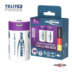 Ansmann punjiva Li-Ion 1.5V 6000mAh D sa USB tip C ulazom za punjenje 2 komada ( 4229 ) - Img 1