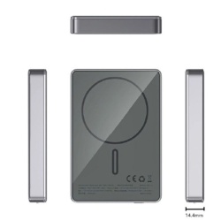 Apollon 4007249037756 power bank bezični 15w, 5000 mah, alu sivi ( w11gry )