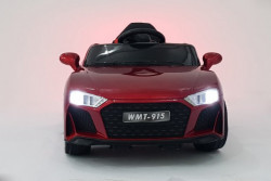 Audi 915 - Crveni Auto na akumulator sa kožnim sedištem i mekim gumama + funkcija ljuljanja - Img 8