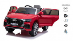 Audi Q8 Model 260-1 Licencirani auto na akumulator sa kožnim sedištem i mekim gumama - Metalik Crveni - Img 2