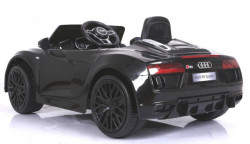Audi R8 Spyder Licencirani auto za decu na akumulator sa kožnim sedištem i mekim gumama - Crni - Img 3