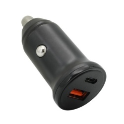Auto punjac 30w usb-a + type-c ulaz sa usb-a na type-c kablom sivi ( A722 )-3
