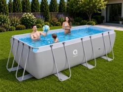 Avenli Porodični bazen 400x200x99 SET sa merdevinama, pumpom, čeličnom konstrukcijom - Img 5