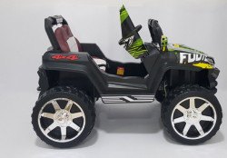 BAGI 4x4 model 119A - Dečiji Auto na akumulator sa kožnim sedištem i mekim gumama - funkcija ljuljanja - Zeleni - Img 2