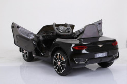 BENTLEY EXP 12 2018  Licencirani auto za decu na akumulator sa kožnim sedištima i mekim gumama  Crni - Img 2