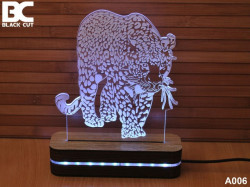 Black Cut 3D Lampa jednobojna - Jaguar ( A006 )