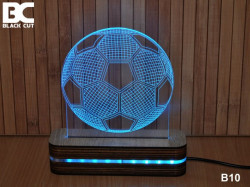 Black Cut 3D Lampa sa 9 različitih boja i daljinskim upravljačem - Fudbalska lopta ( B10 ) - Img 6
