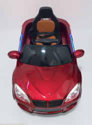BMW 2 Auto na akumulator sa kožnim sedištem i mekim gumama - Crveni - Img 4