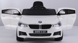 BMW 6 GT Licencirani Auto za decu na akumulator sa kožnim sedištem i mekim gumama - Beli ( BJ 2164 ) - Img 2
