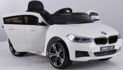 BMW GT 6 Licencirani Dečiji auto na akumulator sa kožnim sedištima i mekim gumama - Beli - Img 7