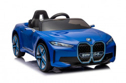 BMW i4 Dečiji Auto na akumulator sa kožnim sedištem i mekim gumama - Plavi - Img 1