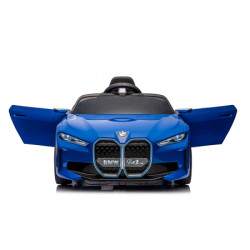 BMW i4 Dečiji Auto na akumulator sa kožnim sedištem i mekim gumama - Plavi - Img 14
