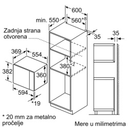 Bosch 25L/900W/ugradna/crna mikrotalasna ( BFL554MB0 ) -5