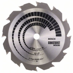 Bosch List kružne testere Construct Wood 184 x 16 x 2,6 mm 12 184 x 16 x 2,6 mm 12 ( 2608641200 )-1