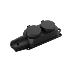Braytron podsklop sa 2 utičnice IP44 crni ( BY72-01002 )