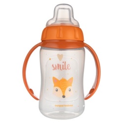 Canpol babies flasica/solja sa kljunom i ruckama 56/512 "happy animals - 320ml orange ( 56/512_ora )