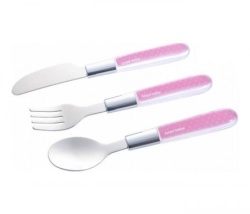 Canpol pribor - metalni set nož, viljuška i  kašika 9/477 - pink ( 9/477_pin )-1