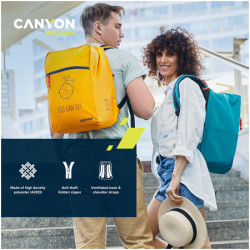 Canyon CSZ-03, cabin size backpack for 15.6 laptop, yellow ( CNS-CSZ03YW01 )  - Img 3