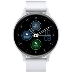 Canyon smartwatch, realtek 8762CK, 1.28"TFT 240x240px RAM : 160KB, Lithium-ion polymer battery, 3.7V 190mAh Include, Silver Zinc alloy mi - Img 1