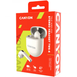 Canyon TWS-6, Bluetooth headset Beige ( CNS-TWS6BE )  - Img 7