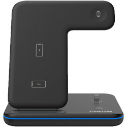 Canyon WS-302, 3in1 Wireless charger QC18W EU plug Black ( CNS-WCS302B )  - Img 1