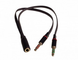 CCA-418A ** Gembird 3.5mm Headphone Mic Audio Y Splitter Cable Female to 2x3.5mm Male adapter (95) - Img 1