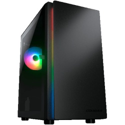 Cougar | purity rgb black | pc case | mini tower / tg front panel with argb strip / 1 x argb fan / 3mm tg left panel ( CGR-5PC4B-RGB )  - Img 1