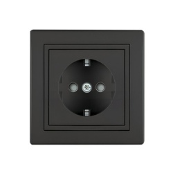 Crna dvopolna utičnica ( ALC601.E1E1 )