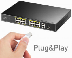 Cudy FS1018PS1 16-Port 10/100M PoE+ Switch, 1Gbit Uplink + 1 Gbit Combo SFP Port, 200W, steel case - Img 3