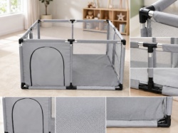 Delunaro dečija ogradica za igru sa mrežom 127x127x65 cm ( KLK2608-Light-grey )-2