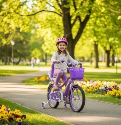 Deciji bicikl sa pomoćnim točkovima Pony Bike 723-12 ljubicasta