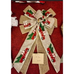 Deco bow, novogodišnja dekoracija, mašna, auto, 28 x 48 cm ( 715430 )