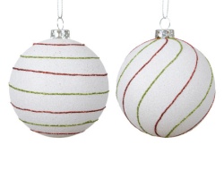 Dekordom dekoracija - hanging bauble polystyrene 8cm 026185 - white - kmg ( 045621 )