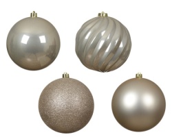 Dekordom dekoracija - hanging bauble set mix 4pcs 14cm 021299 - pearl - kmg ( 045593 )