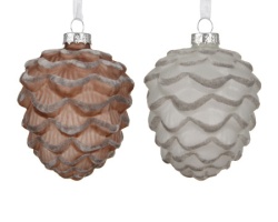 Dekordom dekoracija - hanging pinecone glass 9.5cm 071833 - brown/transparent - kmg ( 045650 )