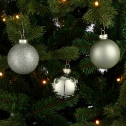 Dekordom novogodišnja dekoracija - hanging bauble glass set 26pcs 7cm 1143779 - light grey - edl ( 041293 )-2