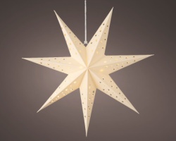 Dekordom novogodišnja dekoracija - hanging led star paper indoor 40cm 488990 - white - kmg ( 043358 )