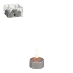 Dekordom novogodišnja dekoracija - led candle set 4pcs 1145633 - grey - edl ( 041438 )-1