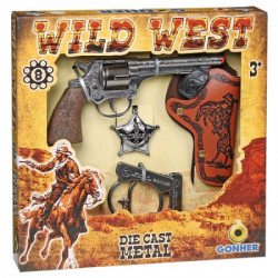 Divlji zapad set oružja sa značkom i lisicama ( 24605 )